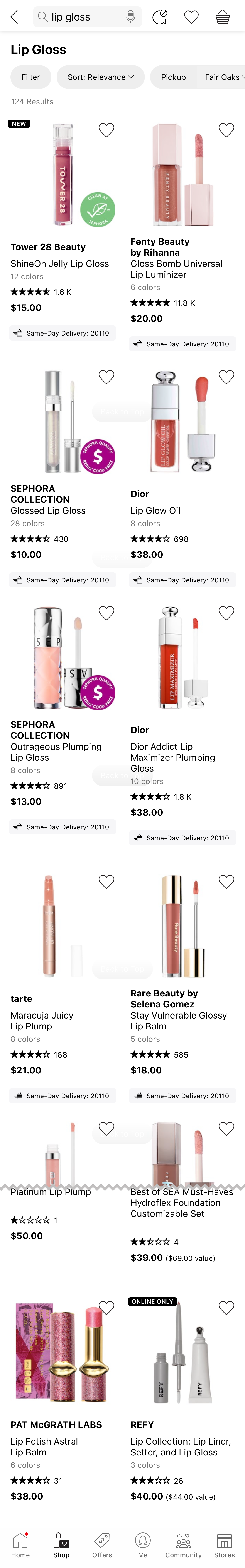 Sephora’s App Search Results Page 184 of 951 Search Results Page